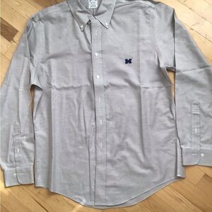 U of M Men's Gray Button-Down Shirt